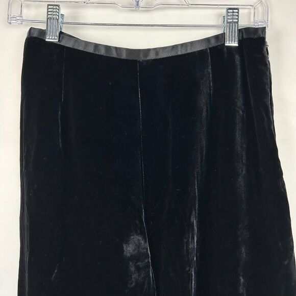 Vintage Ann Taylor Silk Blend Wide Leg Velvet Pants Size 4 Lined Holiday - Picture 6 of 7